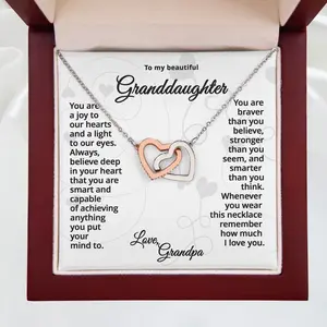 Granddaughter Necklace Custom Card Message Meaningful Birthday Keepsake Graduation Gift Confirmation Present