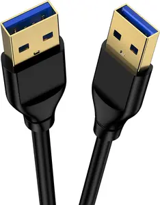 USB to USB  3.0,6FT Double End Type A Male to Male Data Transfer USB Cord Compatible with Hard Drive Enclosures KVM DVD Player TV Laptop Cooler Printer Speaker Camera Hub