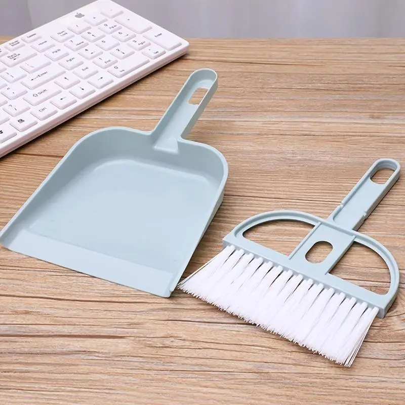 1pc Mini Broom And Dustpan Set, Desktop Cleaning Brush, Small Dustpan And Brush Set, Broom With Dustpan, Broom Dustpan Combo, Household Cleaning Tool