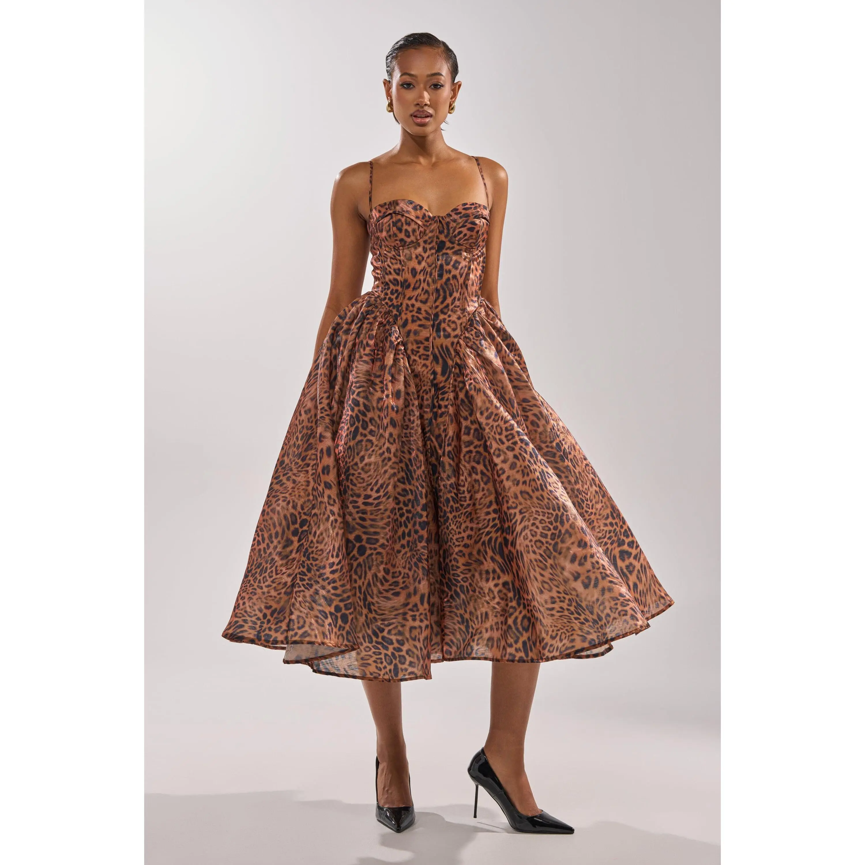 CHEETAH SISTERS MIDI DRESS