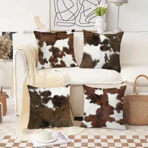 Cow Print Cushion Cover, Square Throw Pillow Cover, Home Decorative Cushion, Household Decoration Supplies for Home Living Room Sofa Couch