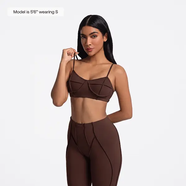 BetterMe Women's Contour Stitch Gym Sports Bra - Soft Polyester Blend Bralette with Removable Cups & Push-Up Lift for Yoga Training, Machine Wash, Contoured Lift, Female Bra campingessentials, Contoured Panels, Polyester Spandex