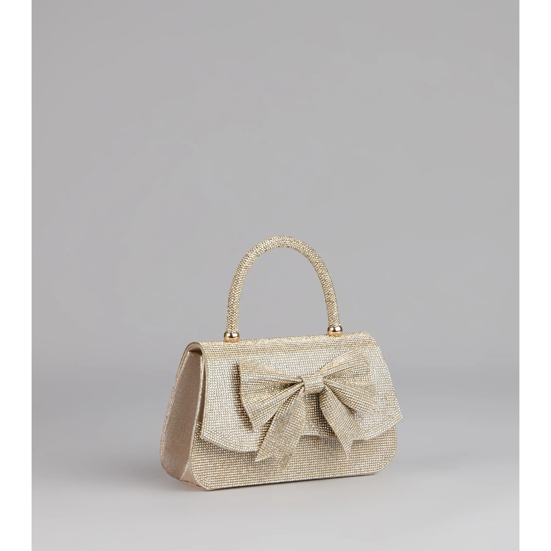 So Pristine Bow Rhinestone Purse