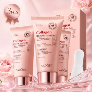 3PCS Collagen Overnight Wrapping Peel-Off Facial Mask Pack, elasticity & hydration care, reduces sagging & dullness, hydrolyzed collagen moisturizing mask for radiant skin