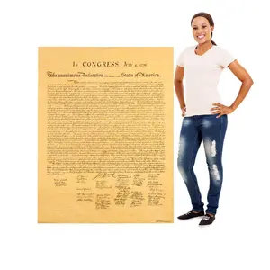 212 MAIN Single-Side Declaration of Independence Cardboard Cutout - 58x45 in. Large-Size Cutout Design, Living Room Decor, Home Supplies Photo Prop