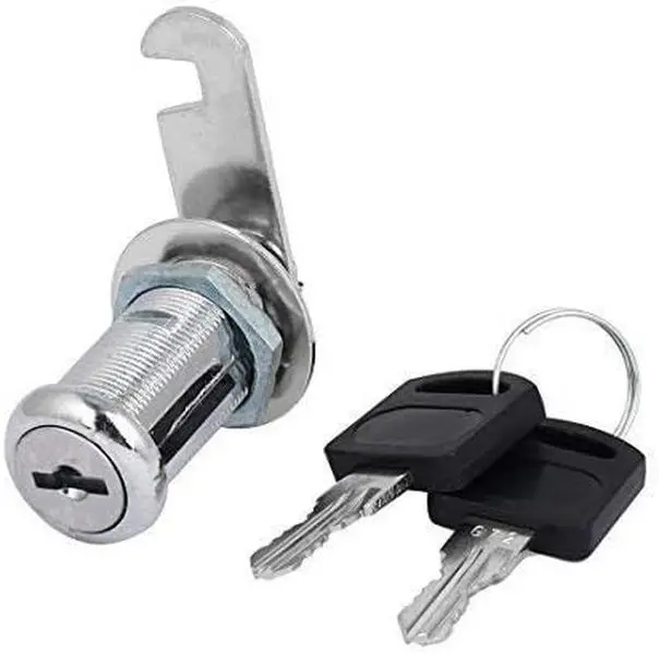YUEWO Cabinet & Drawer Locking System, 19mm x 30mm (1.125in) Thread Security Cylinder Cam Lock with 2 Keys, Locker Lock With Key, Mechanical Lock