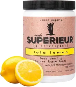 Superieur Electrolytes Lola Lemon 70 Servings - Natural Lemon Flavor with Acerola Berry Extract & Bamboo Extract - Hydration Powder for Active Lifestyle - Dietary, Healthcare