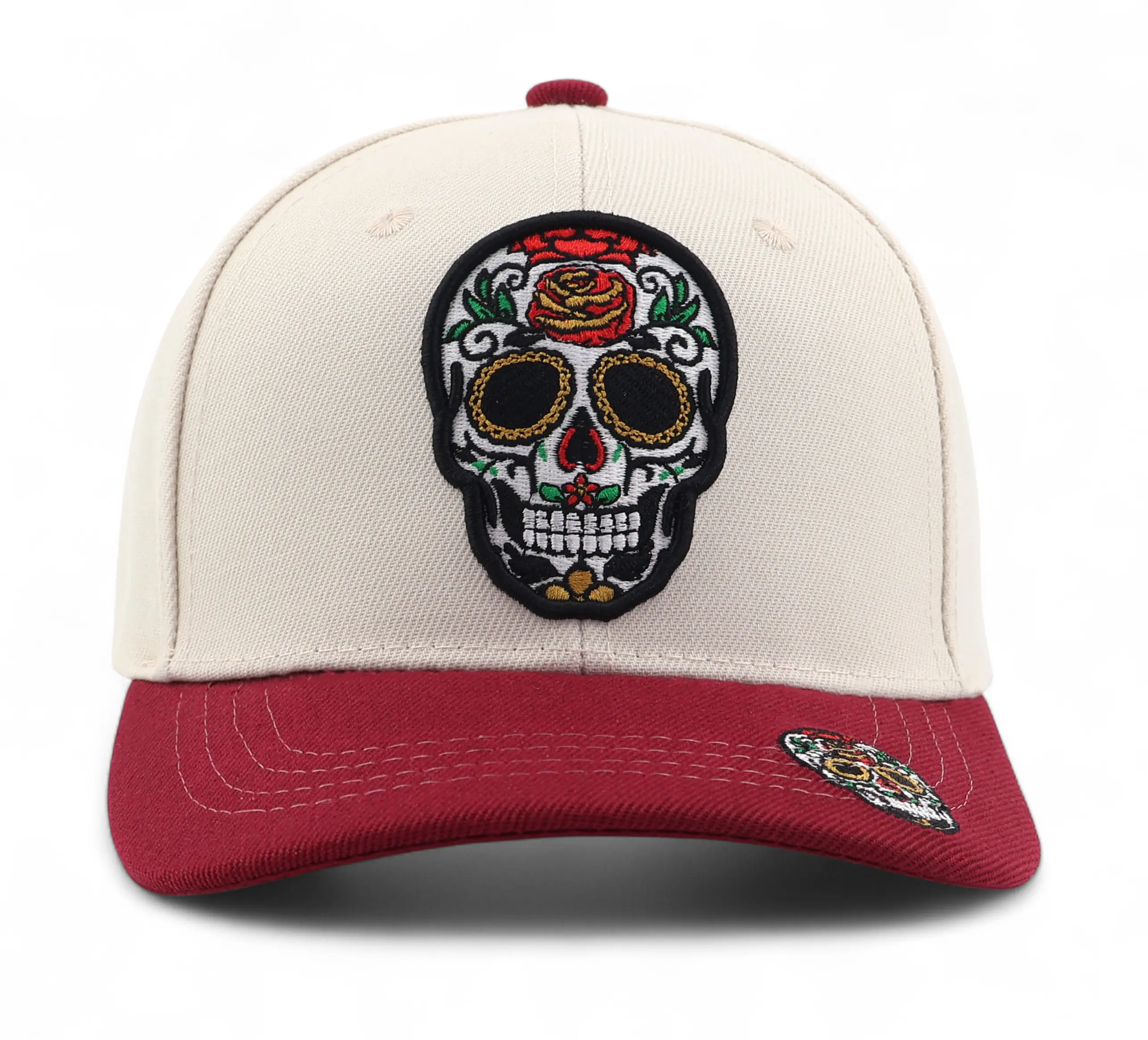 Dia De Los Muertos Sugar Skull Embroidered Hat with Detailed Embroidery for Festive Celebrations