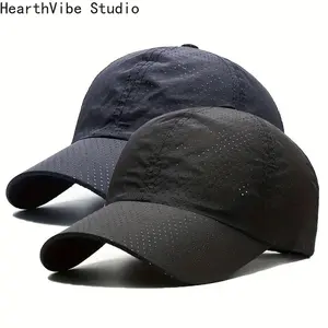 2pcs Unisex Quick-Dry Mesh Baseball Caps - Breathable, Adjustable Summer Sun Hats for Outdoor Activities