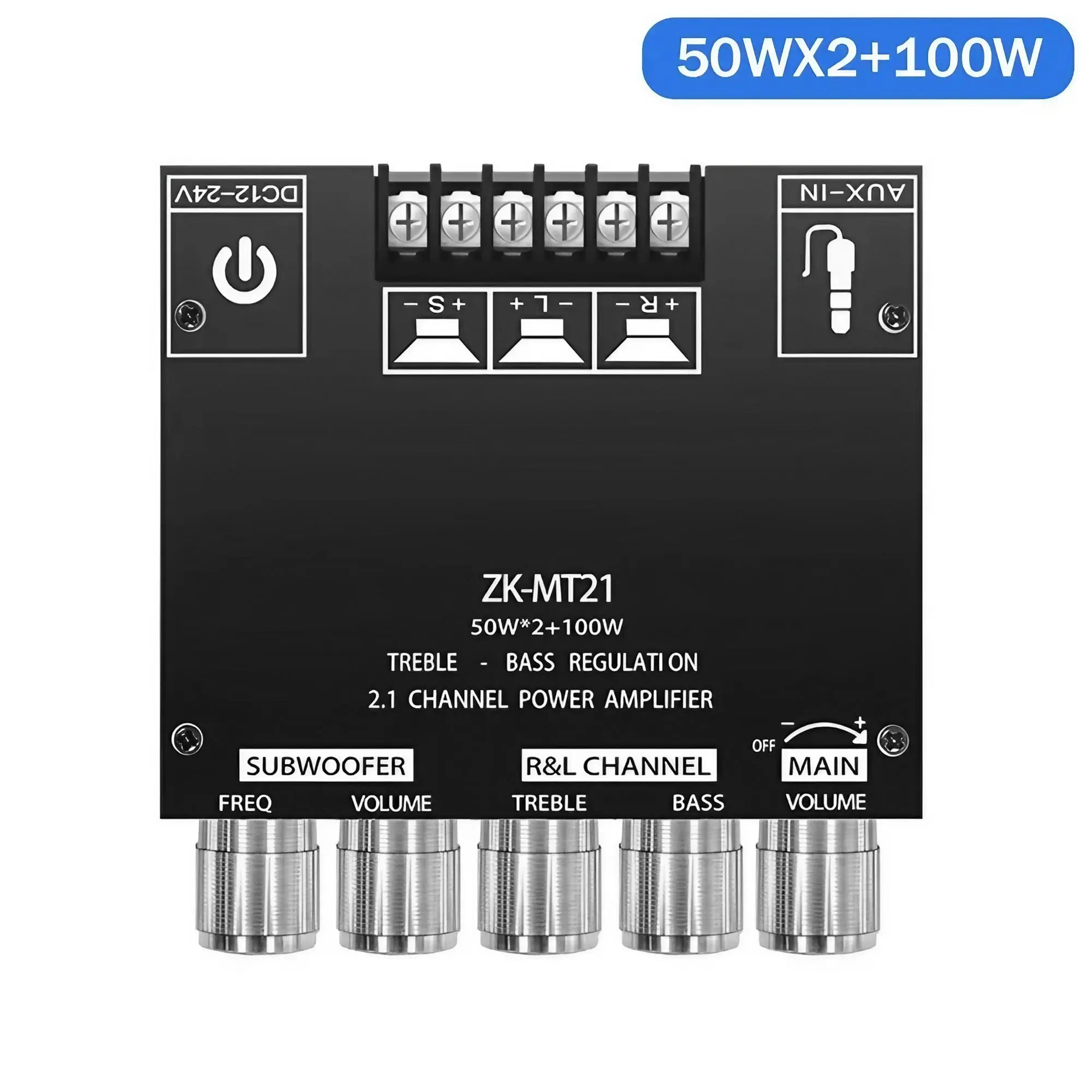 ZK-MT21 2.1 Channel Digital Power Amplifier Module, Signal Amplifier, BT5.0 & AUX Input High & Low Bass Speaker, Audio Conversion Tool, Perfect Conversion Tool Accessories, Home Amplifier, Amplifier Signal Booster, Audio Amplifier Board