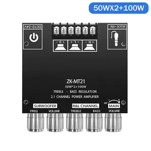 ZK-MT21 2.1 Channel Digital Power Amplifier Module, Signal Amplifier, BT5.0 & AUX Input High & Low Bass Speaker, Audio Conversion Tool, Perfect Conversion Tool Accessories, Home Amplifier