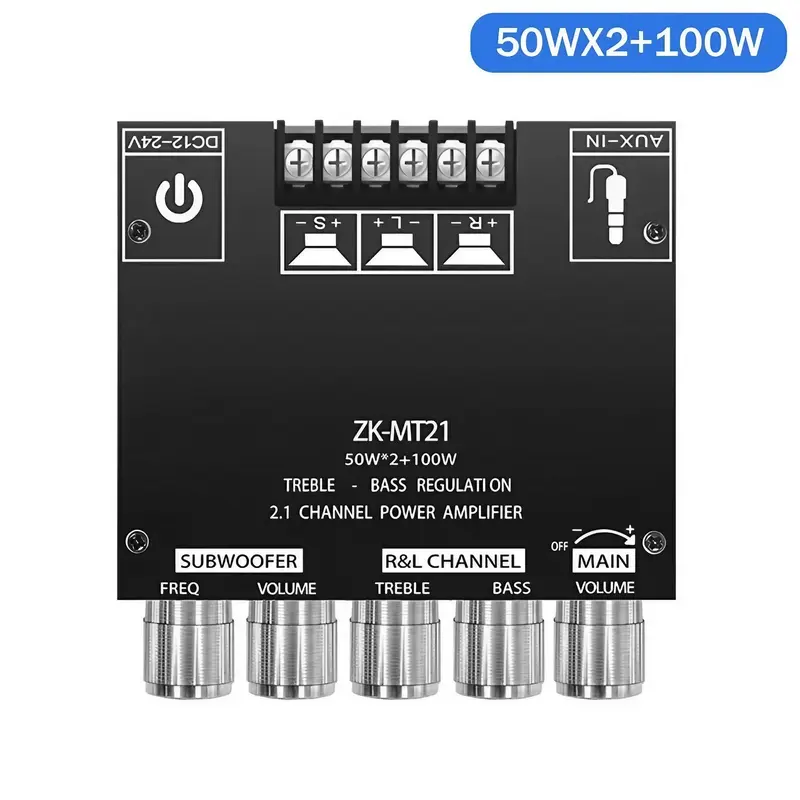 ZK-MT21 2.1 Channel Digital Power Amplifier Module, Stereo Amplifier Module, Signal Amplifier, BT5.0 & AUX Input High & Low Bass Speaker, Audio Conversion Tool, Home Amplifier, Amplifier Signal Booster, Audio Amplifier Board