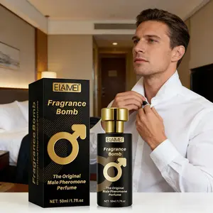 Elaimei Men's Pheromone Perfume, Pheromones Infused Fragrance 50ML/1.7fl.oz, Fresh Herbal Woody Scent, Exclusive Men's Fragrance, Ideal for Parties and Bars