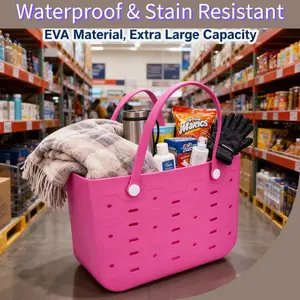 Large Rubber Beach Bag for Men & Women Large Capacity Travel Tote Bag Waterproof & Stain Resistant Lightweight EVA Material Perfect for Beach Boat Pool