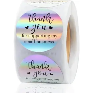 500 Holographic Thank You Stickers, 1.5 inch Self-Adhesive & Waterproof Stickers for Small Business Packaging holographic sticker sticker