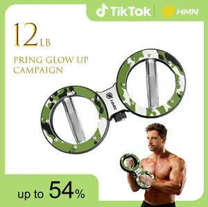 【Featured TikTok Products】HMN Premium Stainless Steel Hand Strength Training Device with 360-Degree Rotatable Forearm Exerciser Adjustable Resistance Multi-Functional Burn Machine for Home Gym Workouts| Spring Glow Up Twister Arm Trainer
