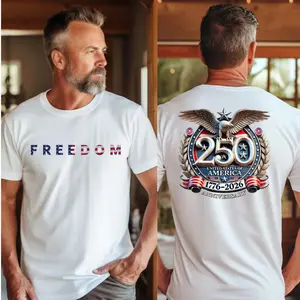 Freedom 250th Anniversary Shirt, USA 250 Years Independence Apparel, 1776–2026 America Anniversary, Patriotic Freedom - LORA ATCHER