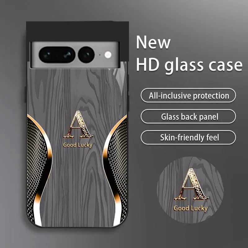 Brand New Premium Smartphone Case for Google Pixel 7 Pro - Handheld Cellphone Protection Device, Drop-Proof, Fingerprint-Resistant, Sophisticated Minimalist Design, 26 English Letter Options (YM99)