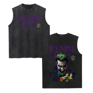 Ice Nine Kills Band Unisex Vintage Washed Cotton Vest, Retro Band Print Sleeveless Shirt, Casual Regular Fit, Perfect Boyfriend Gift