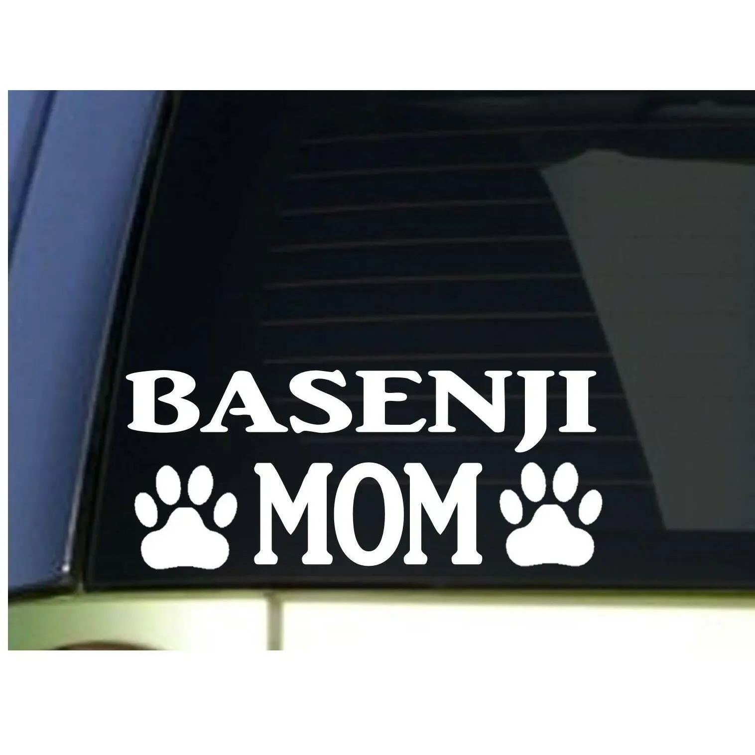 Basenji Mom sticker *H358* 8.5 inch wide vinyl dog yodel training