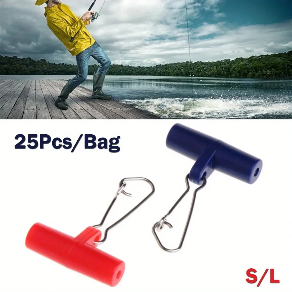 25Pcs Heavy Duty Fishing Line Sinker Slides Blue Plastic Head Swivel with Duo-lock Nice Snap Fishing Sinker Slider Fishing Swivels