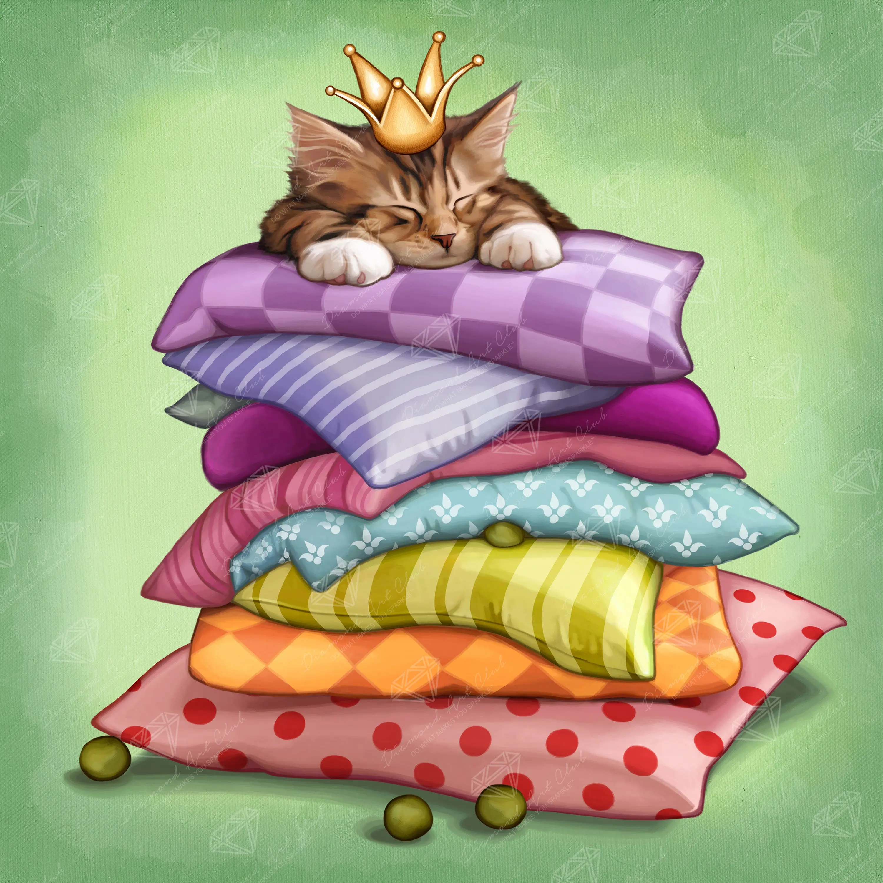 Diamond Art Club® Princess & The Pea Kitty Diamond Painting Kit