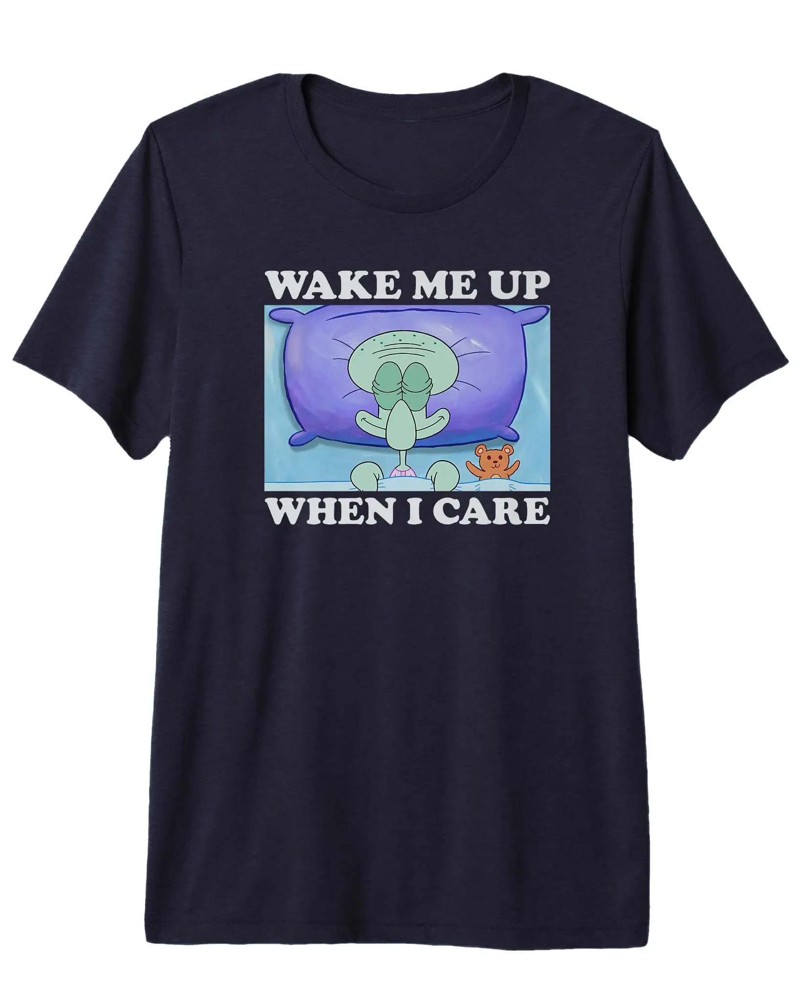 SpongeBob Squarepants T-Shirt Women's Squidward Wake Me When I Care Tee, Jeans, Joggers