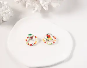 Christmas Ornament Bead Ring, 2PC For one set,Jewelry, Ring, Limited Edition Christmas Gift