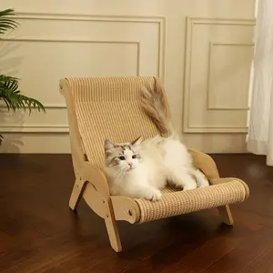 3-in-1 Premium Cat Lounge: XL Scratching Board & Breathable Hammock Bed Combo with Organic Hemp Cushion - Durable Non-Slip Base, No Tools Assembly (Multi-Cat Household Approved)