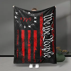 1Pc American Flag Pattern Flannel Blanket, Gift Blanket For Boys Girls Adults, Good Blanket For Family Friends, Suitable For Bed Couch, Office Lunch Break Blanket, Camping Multipurpose Blanket