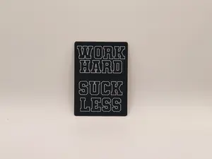 Work Hard, Suck Less, Firefighter aluminum playing card. Firefighter gifts, firefighter helmet card. Magnet option available.