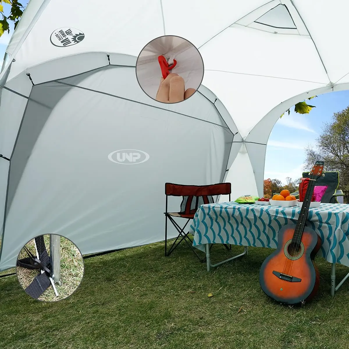 UNP Pop Up Beach Tent 12x12ft Sun Shelter UPF50+ Canopy Shade (12x12 FT, 12x12 Side Wall)