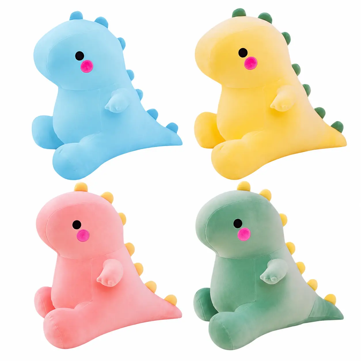 CHUBBYJOY 9" 11" 15" Dinosaur Stuffed Animal Plush, Soft Huggable Dino Pillow Toy, Sitting Dinosaur Plush Companion for Kids Toddlers Dinosaur Lovers