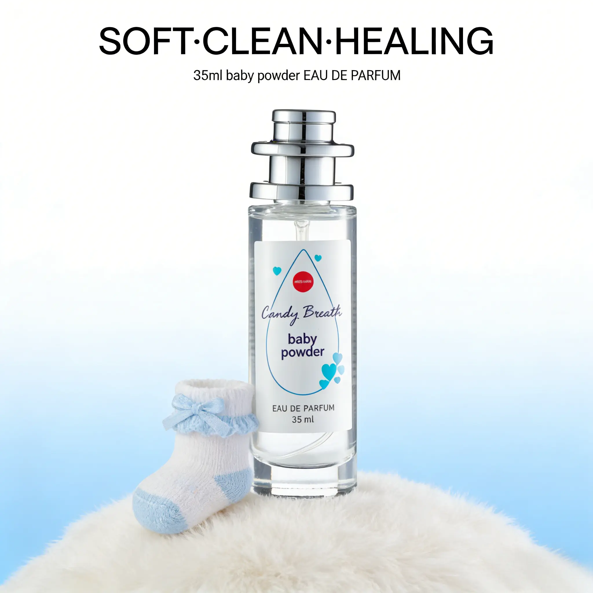 Baby Powder Perfume 35ml for Women | Soft Clean Powdery Scent | Long Lasting Eau de Parfum | Sweet Cotton Candy Inspired Fragrance | Travel Size Purse Perfume | Fresh Feminine Scent for Everyday Wear & Game Day Watch Parties