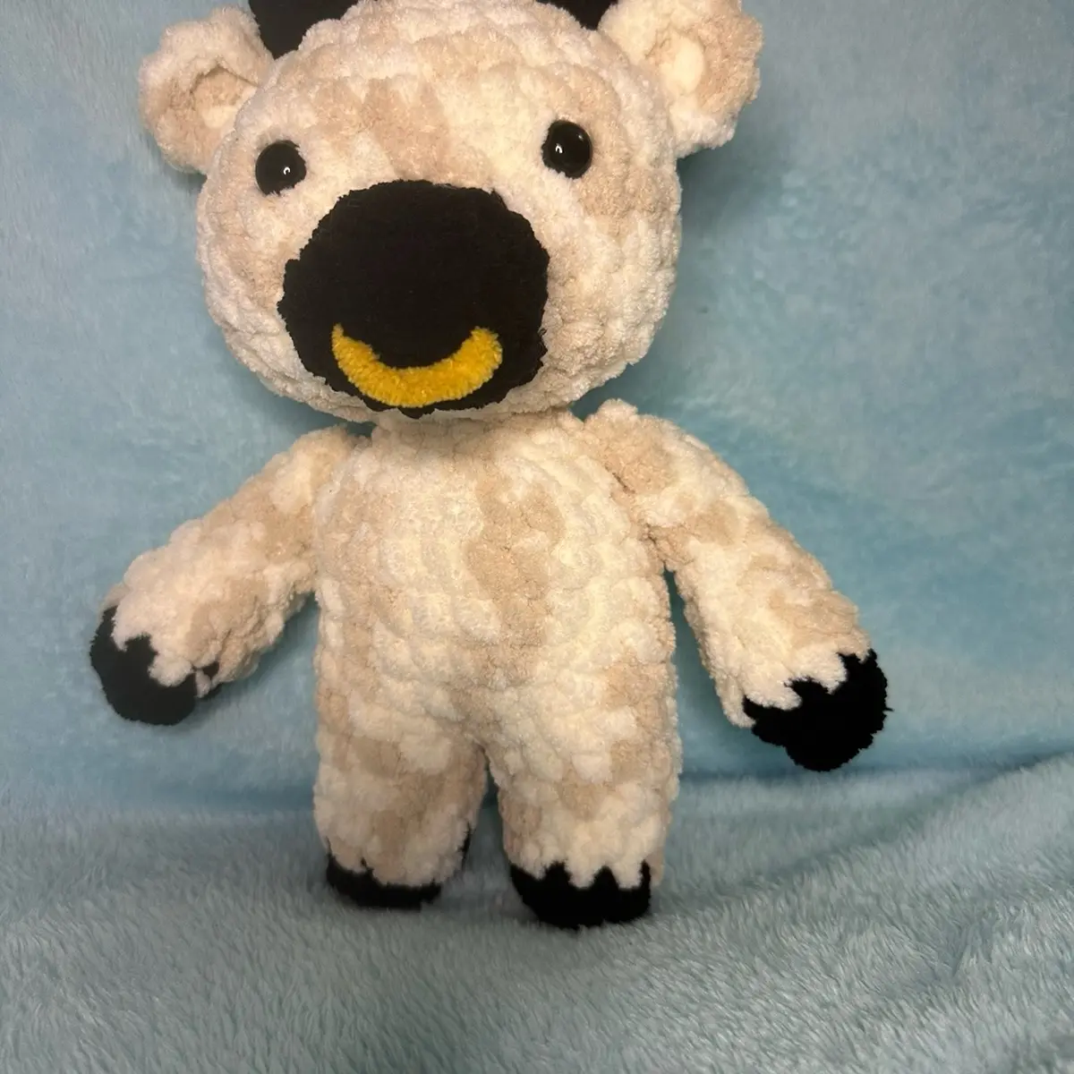 Handmade crochet cow amigurumi plush with nose ring