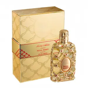 Royal Amber Unisex Eau de Parfum Spray 2.7 fl oz 80ml Amber & Patchouli Notes Luxurious Gold Design Captivating Long Lasting Aroma for Everyday Use for Women and Men