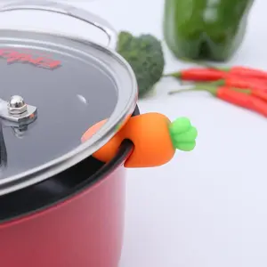 Silicone small carrot chili chicken leg pot lid raised overflow protector kitchen practical small tools