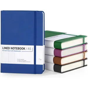 5 Pack Hardcover Journal Notebooks for Work 320 Pages A5 Thick Journals Bulk 5.8 x 8.4 Inch 100 GSM Paper College Ruled Notebooks for Writing, Journaling, Note Taking