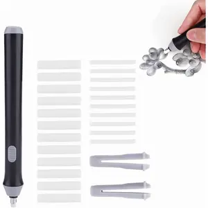 Electric Erasers, Battery Operated Eraser Automatic Portable Plastic Pen Electric Erasers with 22 Additional Replaceable Rubber Eraser Refills for Graphite Technical Drawing(Black)