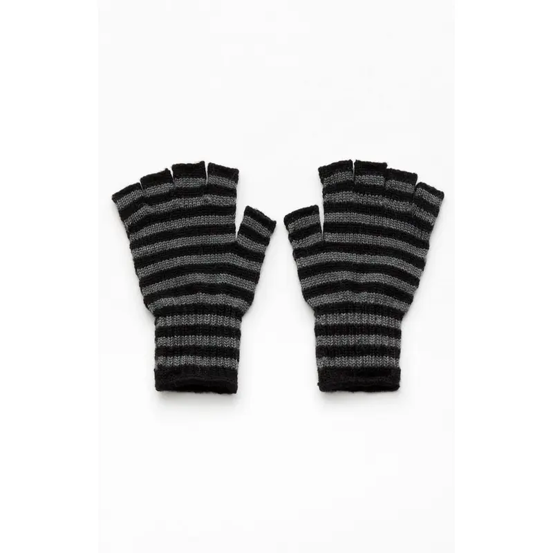 John Galt Women's Striped Fingerless Gloves