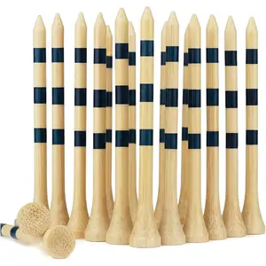 3-1/4 Inch Graduated  Golf Tees with 3 Height Mark Lines, 100 Pack  Hardwood Durable Golf Ball Tees, Adjustable Height Marking  Tees for Men Women Golf Practice &