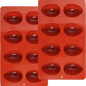 2 Pack Silicone Egg Molds 8 Cavity Easter Silicone Candy Mold 3D Egg-Shaped Silicone Baking Mold for Chocolate, Jello, Mini Cakes, DIY Desserts, Candy, Ice, Pudding, Baking