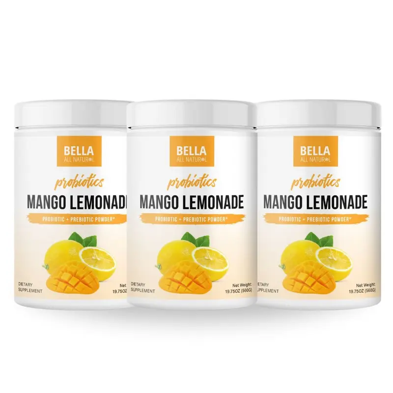 3 Pack Bella All Natural Probiotics Mango Iced Lemonade