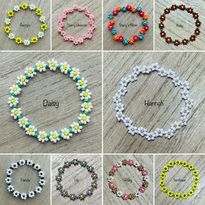 Flower Bracelets & Anklets | Beaded Flower Chain | For Kids and Adults | Handmade