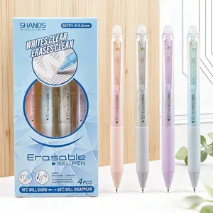 4 Pack Retractable Fine Point Erasable Gel Pens, 0.5mm & Blue Ink, Smooth Writing, Ideal for Office & School Use, Sudoku & Crossword Puzzles