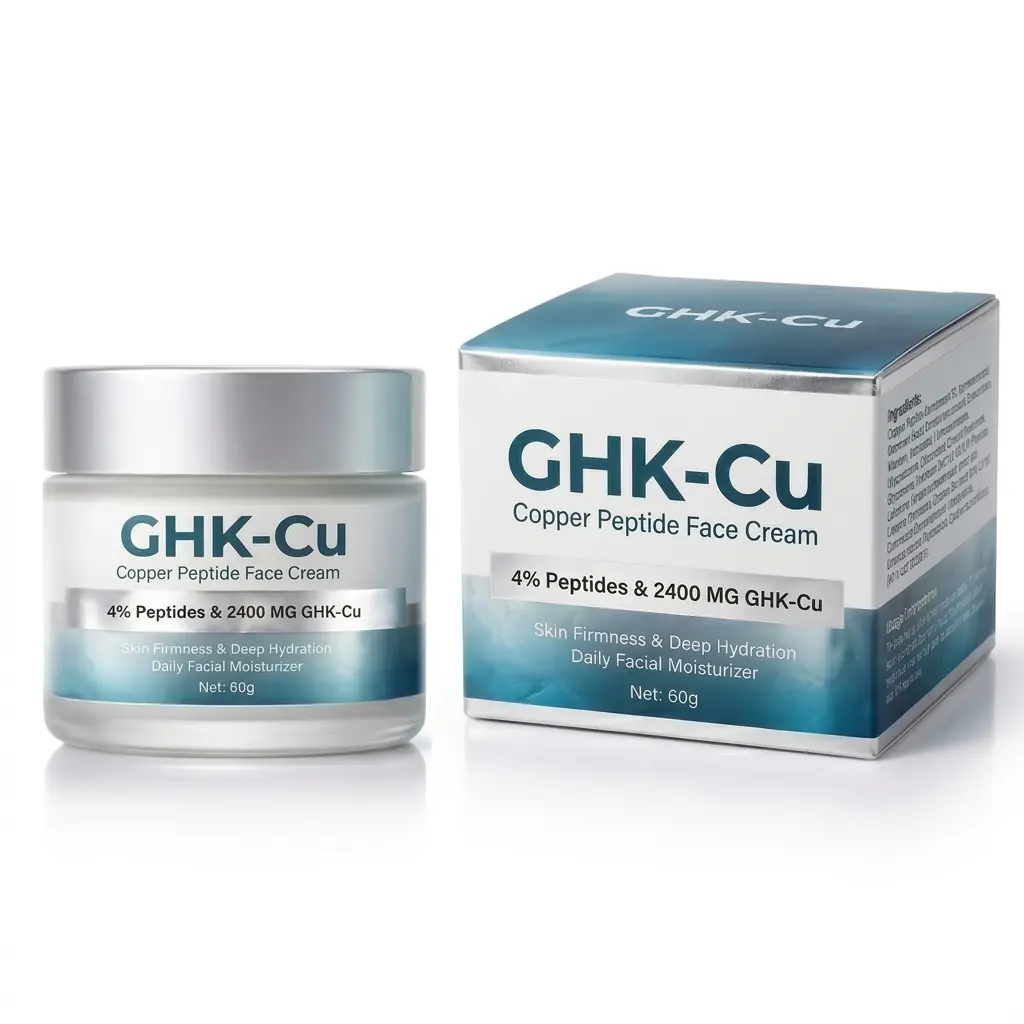 Copper Peptide Face Cream with GHK-Cu - Anti-Aging Moisturizer for Skin Firmness & Smoothing Fine Lines, Lightweight & Gentle for All Skin Types, 60g, Moisturizing, Radiant, Sensitive, Hydrate, Twice Daily, Face/Neck/Deco