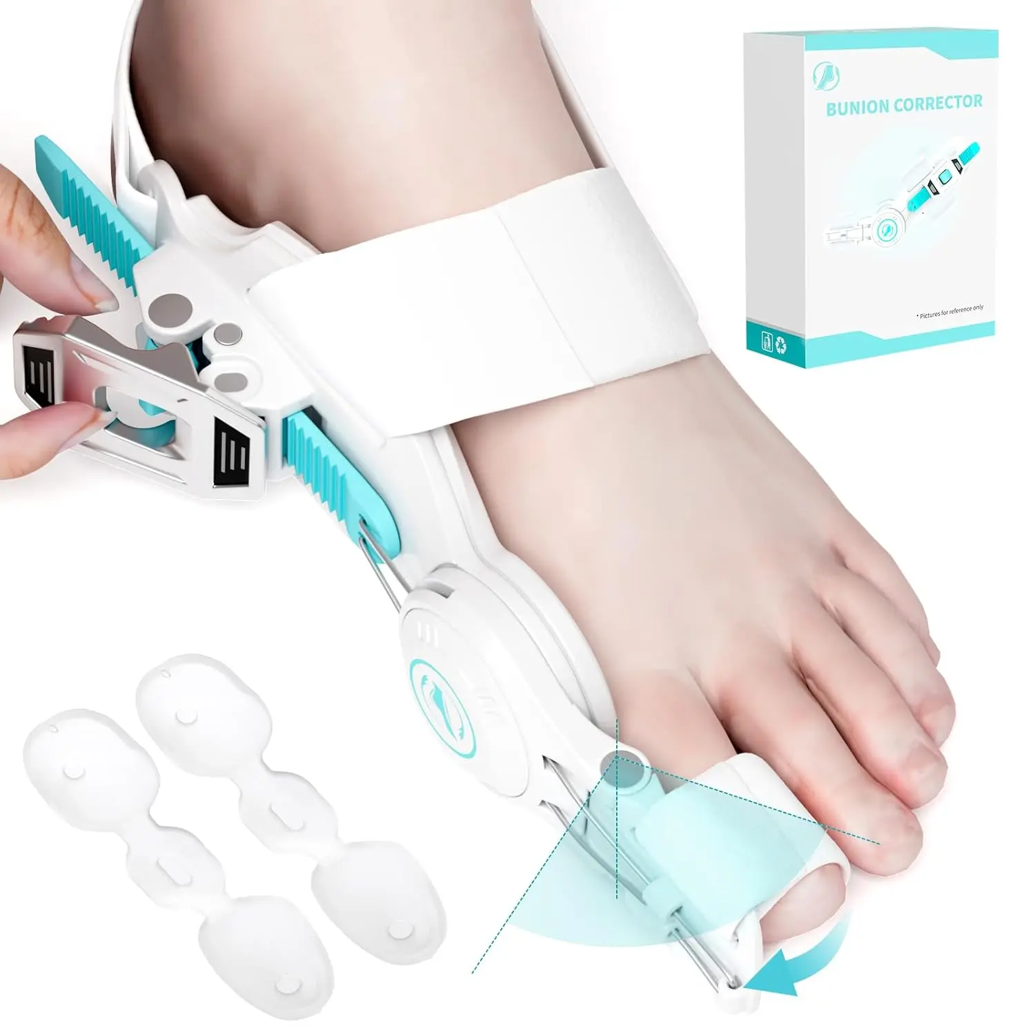 Adjustable Bunion Corrector for Women & Men | Non-Slip Big Toe Separator | Orthopedic Hallux Valgus Toe Straightener | Left & Right Foot
