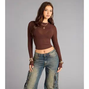 Low-Key Chic Sheer Mesh Long Sleeve Top