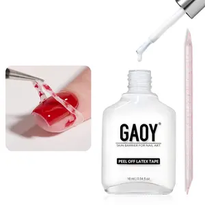 GAOY Liquid Latex for Nails, 16ml Peel Off Cuticle Guard with Stick, Skin Barrier Protector Latex Tape for Nail Polish Nail Art DIY