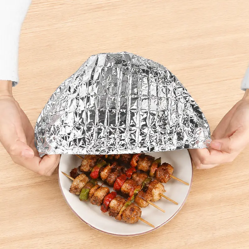 Practical Aluminum Foil Heat-Retaining Covers - High-Quality Kitchenware for Preservation, Keeps Warm, No-Fuss Disposable Cookware Containers for Home Dining Tables, Food Preservation